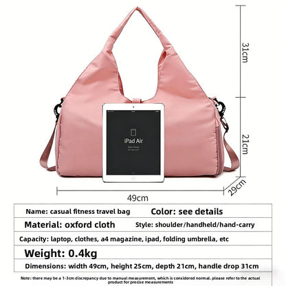 Women'S Multi-Purpose Sports Bag - Waterproof with Shoe Pocket for Yoga, Gym, and Travel
