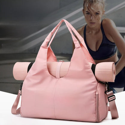 Women'S Multi-Purpose Sports Bag - Waterproof with Shoe Pocket for Yoga, Gym, and Travel